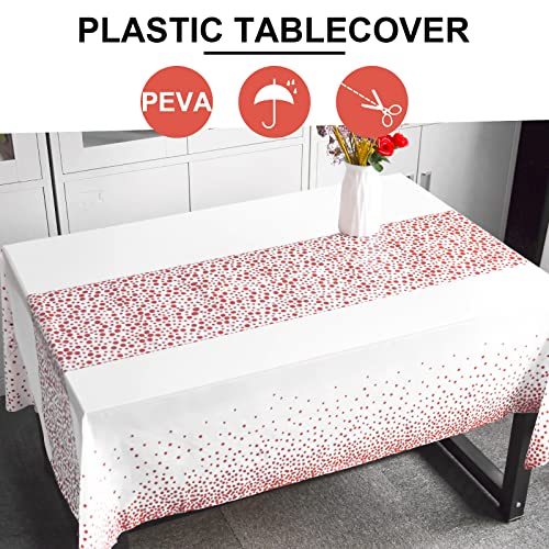 FGSAEOR Rose Gold Tablecloth for Rectangle Tables(8-Pack, 54 x 108 inch), Plastic Disposable Party Table Cloths, Waterproof Rectangular Party Decorations Table Covers for Parties