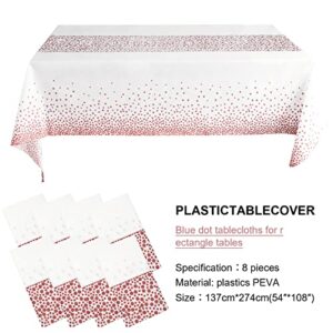 FGSAEOR Rose Gold Tablecloth for Rectangle Tables(8-Pack, 54 x 108 inch), Plastic Disposable Party Table Cloths, Waterproof Rectangular Party Decorations Table Covers for Parties