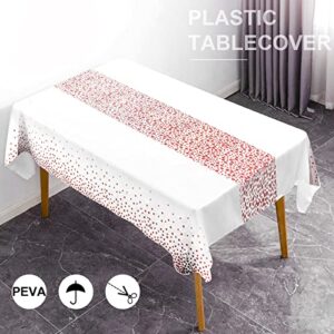 FGSAEOR Rose Gold Tablecloth for Rectangle Tables(8-Pack, 54 x 108 inch), Plastic Disposable Party Table Cloths, Waterproof Rectangular Party Decorations Table Covers for Parties