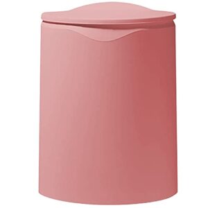 modern trash can with lid - double barrel garbage can - one press cover motion trash can - waterproof waste basket with plastic bin garbage bag liner - pink trash can, 8-liter/2.1gal capacity