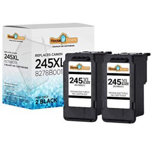 Houseoftoners Remanufactured Replacement for Canon Pg-245XL Black Ink Cartridge, High Yield 245xl Ink Cartridge for PIXMA Mg2520 Mg2522 Mg2525 Mg2920 Mx492 Tr4520 Ts202 Ts3122 IP2820-2 Pack (Black)