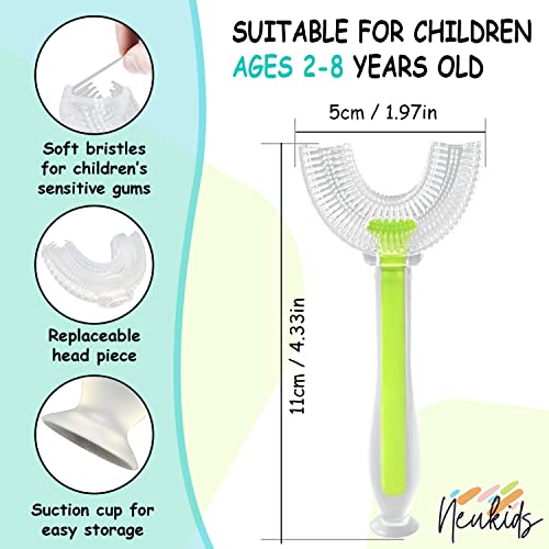 Kids U Shaped Toothbrush - 360 U-Shaped Toothbrush for Toddlers Ages 2-8 Years Old