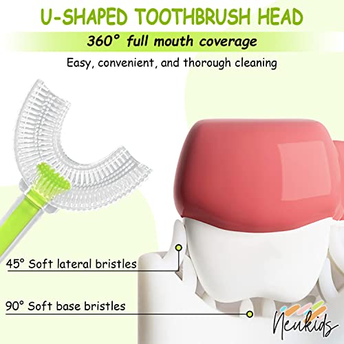 Kids U Shaped Toothbrush - 360 U-Shaped Toothbrush for Toddlers Ages 2-8 Years Old