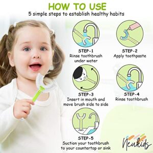 Kids U Shaped Toothbrush - 360 U-Shaped Toothbrush for Toddlers Ages 2-8 Years Old