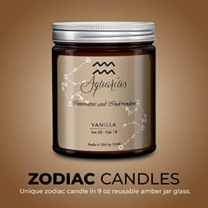 1OAK Aquarius Candle - Zodiac Candle - Aquarius Gifts for Women - Zodiac Gifts - Astrology Gifts for Women - February Birthday Gifts for Women - Aquarius Birthday Gifts