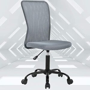 ffbag home office chair ergonomic office chairs desk chair mid back support armless adjustable modern executive rolling swivel computer chair (grey)