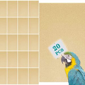 20 PCS Gravel Paper for Bird cage,10 x16 Inch Bird cage Liner Paper-Gravel Paper Special for Bird Cage in sea Sand,Parrot Cage Sandpapers Cushion Pad Pet Animal Bedding Accessories(20PCS 10 x16 Inch)