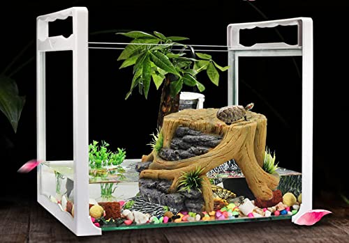 Turtle Basking Platform,Tortoise Resin Resting Reptile Habitat Ornament Aquarium Turtle Tank Decorations Reptile Hide Floating Ledge Resting Terrace for Turtles,Bearded Dragons,Lizard,Newts (Shape 2)