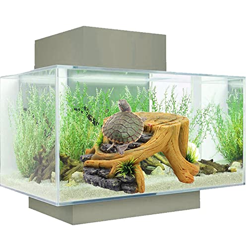 Turtle Basking Platform,Tortoise Resin Resting Reptile Habitat Ornament Aquarium Turtle Tank Decorations Reptile Hide Floating Ledge Resting Terrace for Turtles,Bearded Dragons,Lizard,Newts (Shape 2)