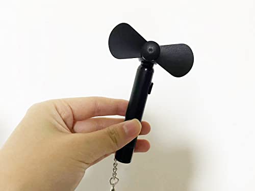 Honiha Pocket Fan, Handheld Mini Fan with Keychain Clip, AAA Battery Powered Small Personal Fan Mini Portable for Home Outdoor Camping Travel - Black