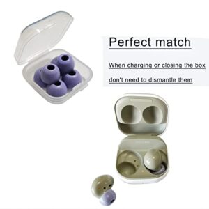 Luckvan Samsung Galaxy Buds 2 Memory Foam Ear Tips Replacement Eartips for Galaxy Buds 2/Galaxy Buds+ Plus Earbuds fit in Charging Case TWS Earbuds, Purple 3 Pairs LMS