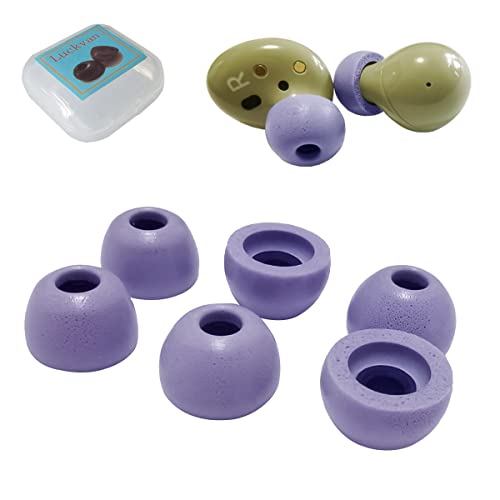 Luckvan Samsung Galaxy Buds 2 Memory Foam Ear Tips Replacement Eartips for Galaxy Buds 2/Galaxy Buds+ Plus Earbuds fit in Charging Case TWS Earbuds, Purple 3 Pairs LMS