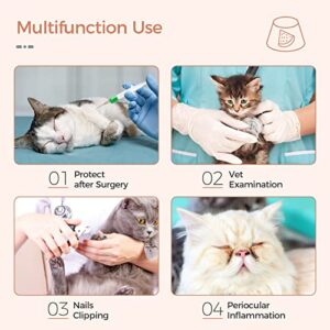 ComSaf Cat Recovery Collar, Lightweight Pet Elizabeth Collar, Soft Adjustable Cat Cone Collar After Surgery for Cat Kitten Prevent from Licking Wounds, Loops-Protective Healing, Not Block Vision