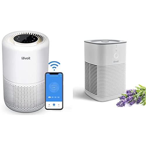 LEVOIT Air Purifiers for Home, Smart WiFi Alexa Control & Air Purifier for Home Bedroom, HEPA Fresheners Filter Small Room Cleaner with Fragrance Sponge, 1 Pack, White