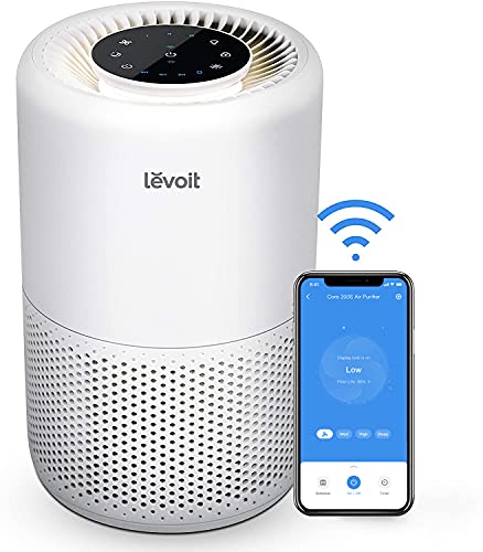 LEVOIT Air Purifiers for Home, Smart WiFi Alexa Control & Air Purifier for Home Bedroom, HEPA Fresheners Filter Small Room Cleaner with Fragrance Sponge, 1 Pack, White