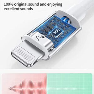 Headphone Adapter for iPhone [Apple MFi Certified], 2 in 1 Lightning to 3.5mm AUX Audio Dongle Charger Splitter Compatible with iPhone 14/13/12/11/XS/XR/X/8/7/iPad, Support All iOS System