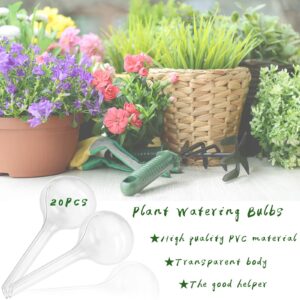 OJYUDD 20 Pcs Plant Watering Bulbs,Clear Automatic Watering Globes,Plastic Watering Balls for Plant Indoor Outdoor,Garden Water Device