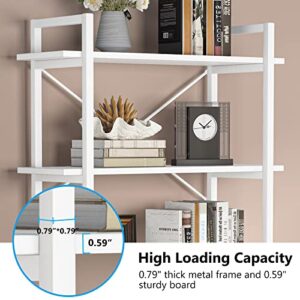 Tribesigns 5 Tier White Bookshelf, Modern Etagere Bookcase with Metal Frame, Tall Book Shelf Unit for Living Room, Study, Home Office (1, White)