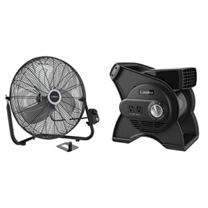 lasko 20" high velocity quick mount, easily converts from a floor wall fan, 7 x 22 x 22 inches, black & u12104 high velocity pro pivoting utility fan for cooling, 12.2 x 9.6 x 12.3 inches, black