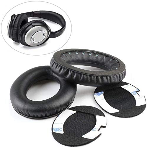 Zotech Leather Replacement Ear Pads Memory Foam Pads for QuietComfort 35 / QC 25 / QC15 / QC2 / Ae2 / Ae2i / Ae2w / SoundTrue & SoundLink (Black)