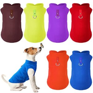 6 pack winter clothes for small dogs fleece vest with leash ring sleeveless dog jacket for small medium dogs unisex (fresh colors, small)