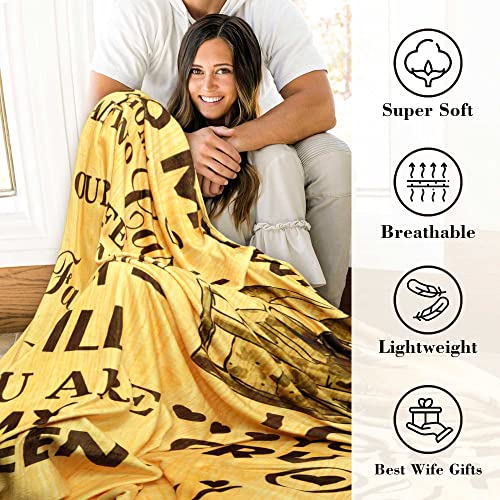 Gifts for Wife, to My Wife Blanket 50" x 60", Romantic Gifts for Wife, Gift for Wife from Husband, Soft Throw Blanket for Wife Birthday Wedding Valentine's Mother's Day Christmas