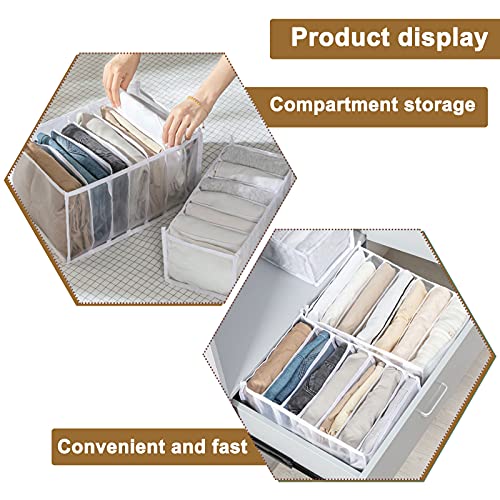 Owill-home Wardrobe Clothes Organizer（5PCS）- Foldable Storage Drawer Divider Boxes for Clothes Portable Closet Organizers Washable Storage Containers for Underwear, Leggings, Skirts, T-shirts, Socks