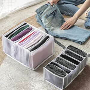 Owill-home Wardrobe Clothes Organizer（5PCS）- Foldable Storage Drawer Divider Boxes for Clothes Portable Closet Organizers Washable Storage Containers for Underwear, Leggings, Skirts, T-shirts, Socks