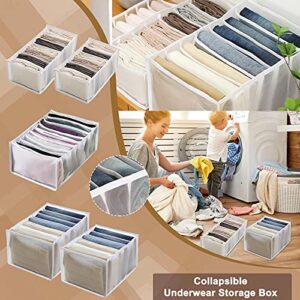 Owill-home Wardrobe Clothes Organizer（5PCS）- Foldable Storage Drawer Divider Boxes for Clothes Portable Closet Organizers Washable Storage Containers for Underwear, Leggings, Skirts, T-shirts, Socks