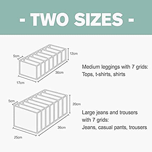 MENGHUONIAN 7Grid Washable Wardrobe Clothes Organizers and Storage Wardrobe - Wardrobe Clothes Organizer (Off White,5PCS Jeans-Leggings-Bra-Panties-Socks)