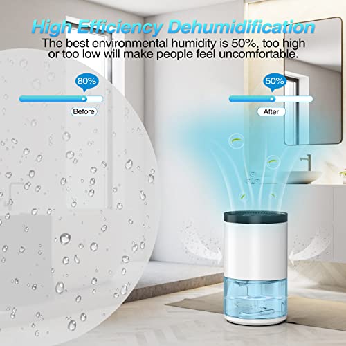 Lafhome Dehumidifier 35oz Small Dehumidifiers for Home 2200 Cubic Feet (220 sq ft) with 7 Colorful LED Light, Portable Quiet Mini Dehumidifier with Auto-Off for Bathroom, Bedroom, Basements, RV