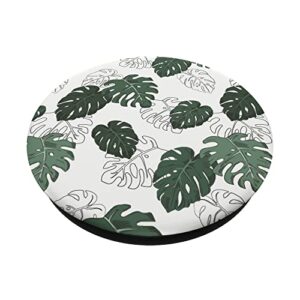 Monstera Tropical Botanical Leaves PopSockets Swappable PopGrip