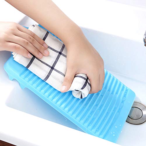 Cabilock Old School Washing Board Portable Non Washboard Plastic Hand Washing Board Underwear Washboard Mini Laundry Wash Board Clothes Washing Tool for Home Household (Blue) Manual Clothes Washer