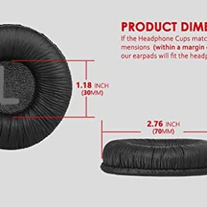 Zotech Leather Replacement Ear Pads Memory Foam Pads for Sony MDR-ZX110/MDR-ZX330BT/V150/WH-CH500; JBL Tune 600bt/T500BT/T450BT (Black)