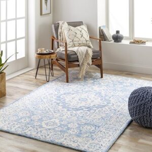 mark&day area rugs, 3x5 yvelines traditional pale blue area rug, blue/white carpet for living room, bedroom or kitchen (3'3" x 5'3")