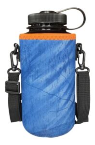 koverz 32-40oz 1200ml water bottle carrier with shoulder strap, water bottle insulator - realtree fishing blue w/orange