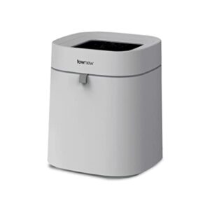 townew t air lite (t02b gray) 4.4-gallon smart trash can with open barrel top, self-sealing and self-changing technology, small