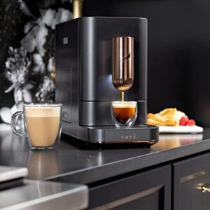 Café Affetto Automatic Espresso Machine | Brew in 90 Seconds | 20 Bar Pump Pressure for Balanced Extraction | Five Adjustable Grind Size Levels | WiFi Connected for Drink Customization | Matte Black