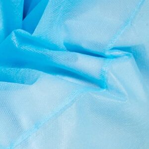 ProtectX (Blue 10 Pack Disposable Breathable Polypropylene Isolation Gown with Elastic Knit Cuffs, Covered Back, Extra-Long Double Ties, Universal Size