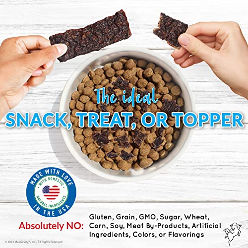 HappyTails Canine Wellness, Jazzy Jerky, Natural 95% Beef Jerky Treats, Healthy Dog Treats Made in USA, Gut & Immune Health, Skin & Coat, Small-Large Dogs, 5 oz