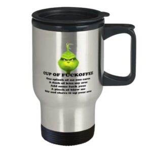 AppreciationGifts The Grinch Fuckoffee Coffee Travel Mug - Cup of fuckoffee, Funny Rude Gifts Idea, Office Anniversary Birthday Christmas Mug