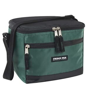 6 can cooler bags insulated soft cooler lunch bag for men, waterproof leak proof cooler bags insulated (black on green)