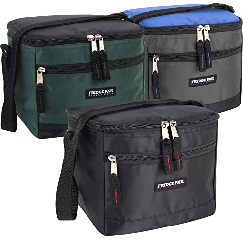 6 Can Cooler Bags Insulated Soft Cooler Lunch Bag for Men, Waterproof Leak Proof Cooler Bags Insulated (Black on Green)