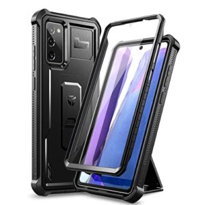 dexnor for samsung galaxy note 20 5g case, [built in screen protector and kickstand] heavy duty military grade protection shockproof protective cover for samsung galaxy note 20 black