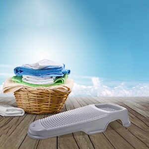 Cabilock Non- Slip Washboard Plastic Hand Washing Board Underwear Washboard Mini Laundry Wash Board Clothes Washing Tool for Home Household (17.3x9.4 inch, Grey)