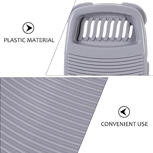 Cabilock Non- Slip Washboard Plastic Hand Washing Board Underwear Washboard Mini Laundry Wash Board Clothes Washing Tool for Home Household (17.3x9.4 inch, Grey)