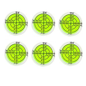 6pcs circular bubble spirit levels rv levelers 32mm rv standard levels leveling tools for travel trailer, turntable, phonograph, camera, tripod (32x7mm)