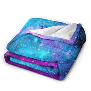 Purple Galaxy Blanket Super Soft and Warm Flannel Star Throw Blankets for Couch Sofa Galaxy Gifts for Kids Adults Men Women