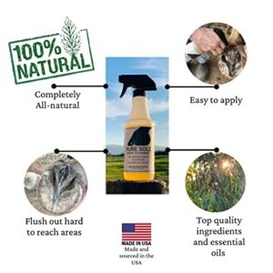 Pure Sole Hoof Cleanse - All Natural Formula with Thrush Fighting Ingredients to Maintain a Healthy Hoof and Frog - 16 oz. Spray