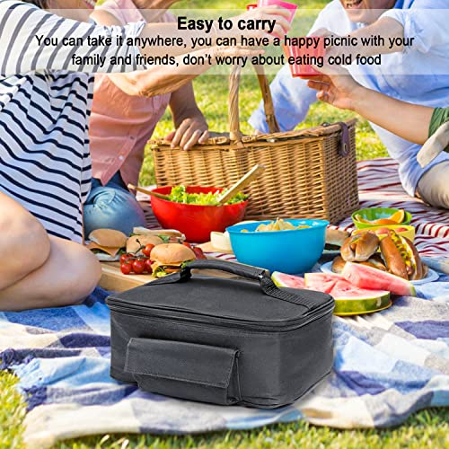 Portable Food Warmer, Portable Oven for Car Lunch Box 12V Heated Lunch Boxes for Car Work, Trip, Camping Personal Food Heater (Black)